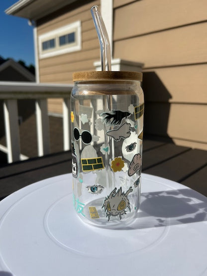 Anime Cat Iced Coffee Tumbelr with Lid and Straw